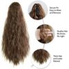 Ponytail Extension,StrRid Hair Extensions Ponytail Claw 18"Curly Wavy Fake Hair Synthetic Ponytail Wig Daily Fluffy Pony Tail Hair Piece for Women Brown Blonde Ponytails 6 oz-Copper Brown